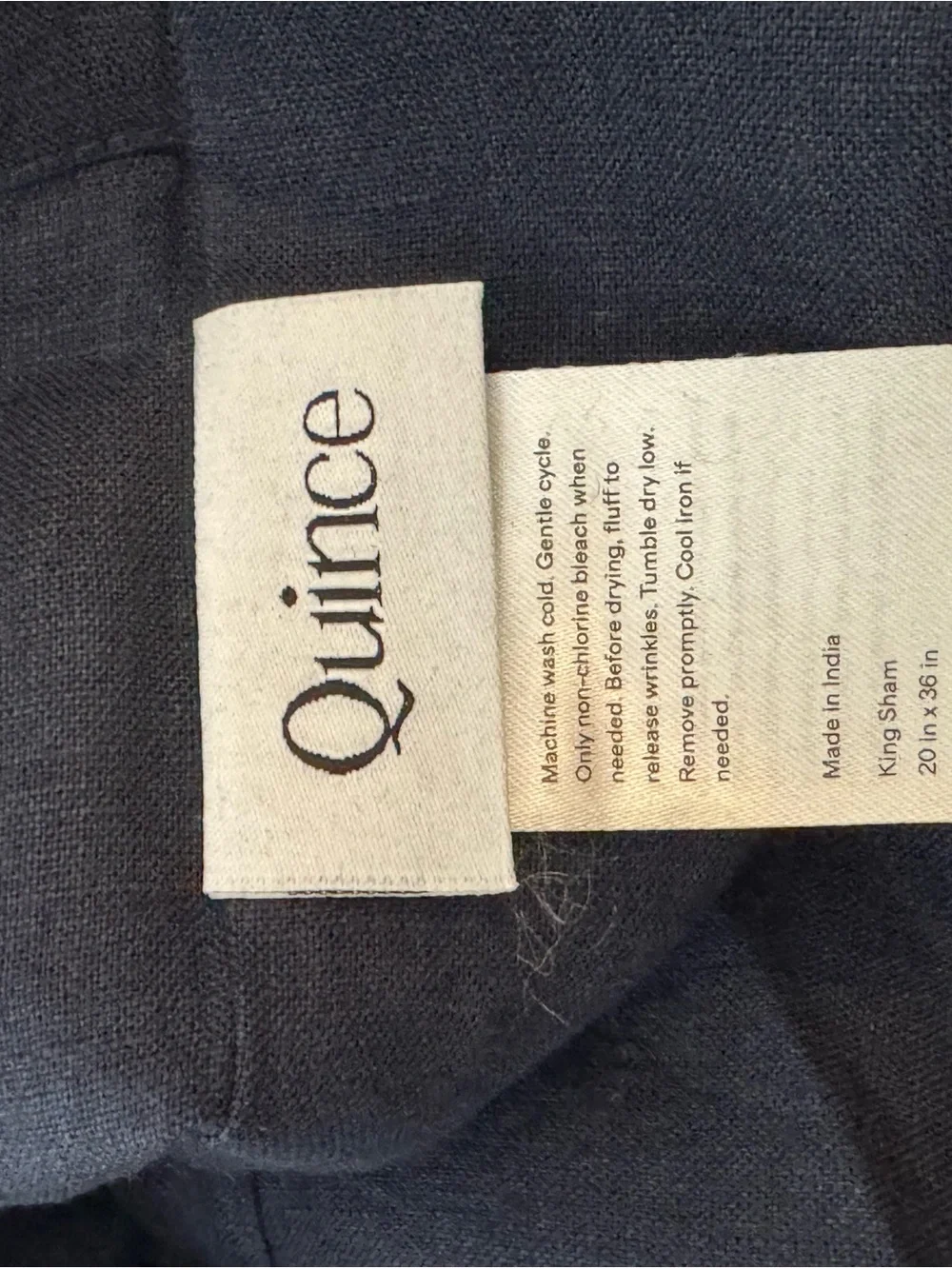 Quince European Linen Duvet Cover Set Navy King/Cal King